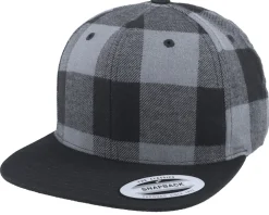 Best Yupoong Checked Flanell Black/Grey Snapback -