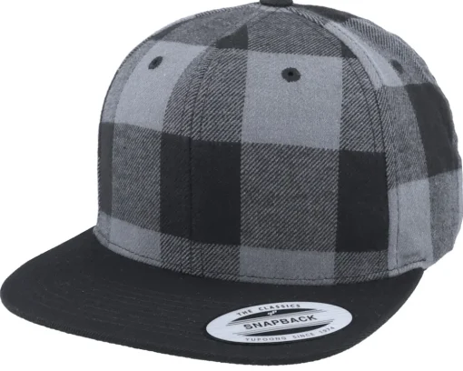 Best Yupoong Checked Flanell Black/Grey Snapback -