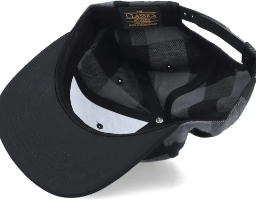Best Yupoong Checked Flanell Black/Grey Snapback -