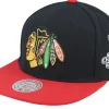 Snapback-Mitchell & Ness Chicago Blackhawks 2 Tone Side Patch Black/Red Snapback -