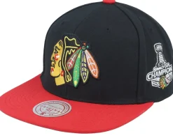 Snapback-Mitchell & Ness Chicago Blackhawks 2 Tone Side Patch Black/Red Snapback -