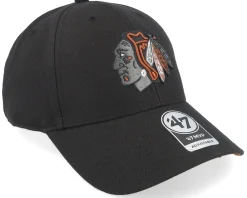 Fashion 47 Brand Chicago Blackhawks Ballpark Snap Mvp Black Adjustable -