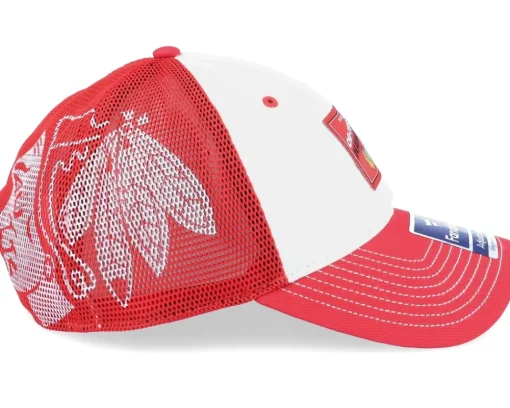 Trucker-Fanatics Chicago Blackhawks Block Party Dad Cap Athletic Red/White Trucker -