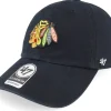 Clearance 47 Brand Chicago Blackhawks Clean Up Black Adjustable -