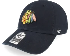 Clearance 47 Brand Chicago Blackhawks Clean Up Black Adjustable -