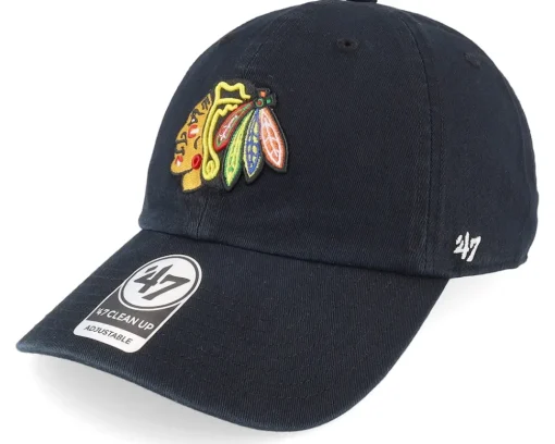 Clearance 47 Brand Chicago Blackhawks Clean Up Black Adjustable -