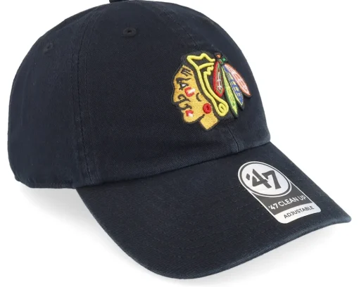 Clearance 47 Brand Chicago Blackhawks Clean Up Black Adjustable -