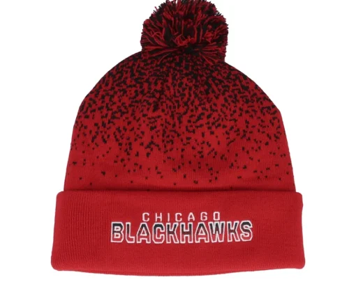 Outlet Fanatics Chicago Blackhawks Iconic Gradiant Beanie Athl Red Pom -