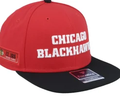 Clearance Fanatics Chicago Blackhawks Iconic Color Blocked Athl Red/Black Snapback -