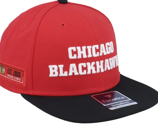 Clearance Fanatics Chicago Blackhawks Iconic Color Blocked Athl Red/Black Snapback -