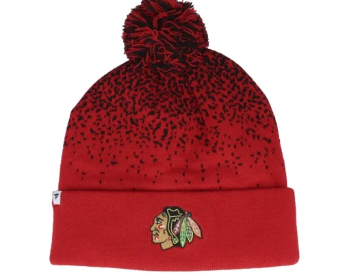 Outlet Fanatics Chicago Blackhawks Iconic Gradiant Beanie Athl Red Pom -