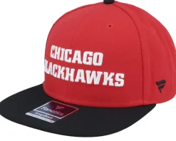 Clearance Fanatics Chicago Blackhawks Iconic Color Blocked Athl Red/Black Snapback -