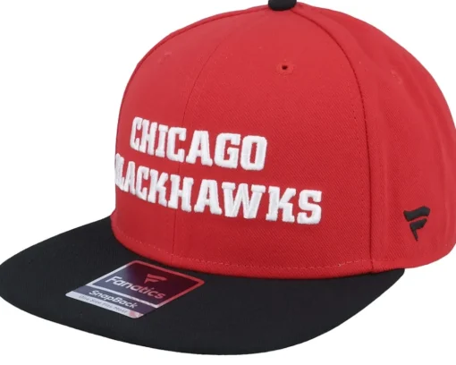 Clearance Fanatics Chicago Blackhawks Iconic Color Blocked Athl Red/Black Snapback -
