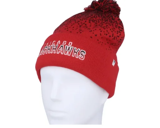 Outlet Fanatics Chicago Blackhawks Iconic Gradiant Beanie Athl Red Pom -
