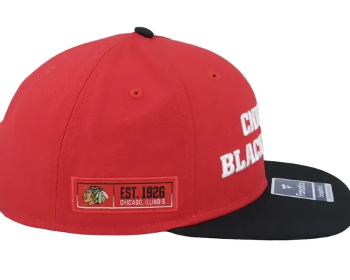 Clearance Fanatics Chicago Blackhawks Iconic Color Blocked Athl Red/Black Snapback -