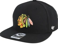 Snapback-47 Brand Chicago Blackhawks No Shot 47 Captain Black Snapback -