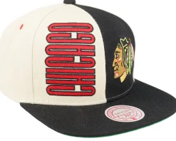 Snapback-Mitchell & Ness Chicago hawks Pop Panel Off White/ Snapback - Black