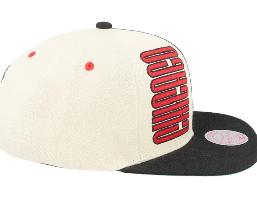 Snapback-Mitchell & Ness Chicago hawks Pop Panel Off White/ Snapback - Black