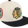 Snapback-Mitchell & Ness Chicago Blackhawks Team Cord Off White/Black Snapback - Beige