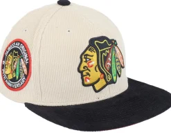 Snapback-Mitchell & Ness Chicago Blackhawks Team Cord Off White/Black Snapback - Beige