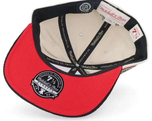 Snapback-Mitchell & Ness Chicago Blackhawks Team Cord Off White/Black Snapback - Beige