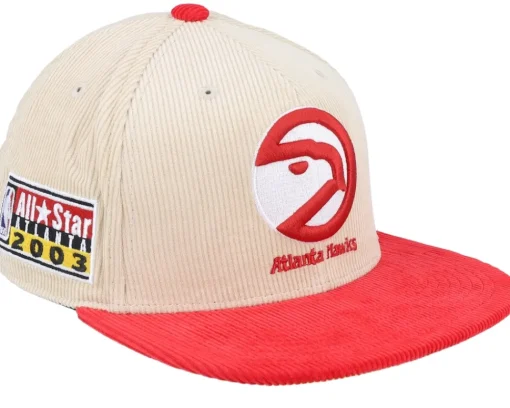 Snapback-Mitchell & Ness Chicago Blackhawks Team Cord Off White/Black Snapback - Beige