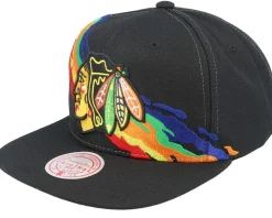 Snapback-Mitchell & Ness Chicago hawks Vintage Paintbrush Snapback - Black