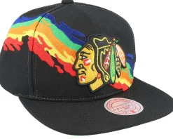 Snapback-Mitchell & Ness Chicago hawks Vintage Paintbrush Snapback - Black
