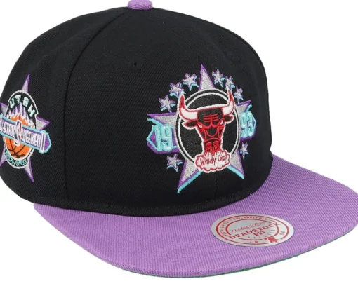 Snapback-Mitchell & Ness Chicago Bulls Asg 2 Tone Deadstock /Purple Snapback - Black