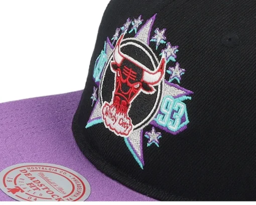 Snapback-Mitchell & Ness Chicago Bulls Asg 2 Tone Deadstock /Purple Snapback - Black