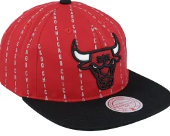 Snapback-Mitchell & Ness Chicago Bulls City Pinstripe Deadstock /Black Snapback - Red