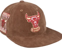 Snapback-Mitchell & Ness Chicago Bulls Corduroy Manchester Deadstock Snapback - Brown