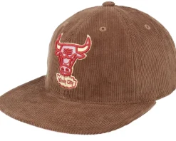 Snapback-Mitchell & Ness Chicago Bulls Corduroy Manchester Deadstock Snapback - Brown