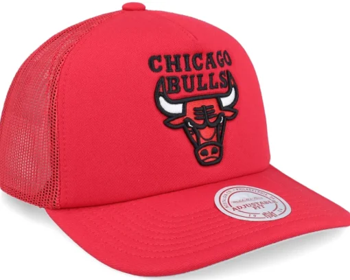 Trucker-Mitchell & Ness Chicago Bulls Evergreen Red Trucker -