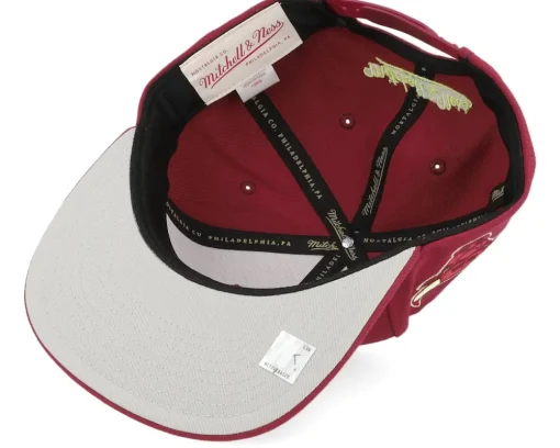Best Mitchell & Ness Chicago Bulls Merlot Shine Maroon Snapback -