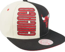 Snapback-Mitchell & Ness Chicago Bulls Pop Panel Off White/Black Snapback - Black, Beige