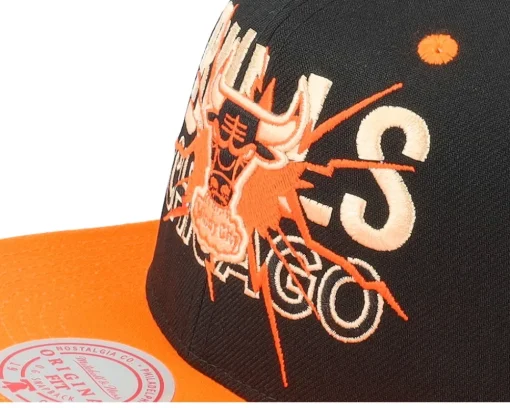 Best Mitchell & Ness Chicago Bulls Shattered /Orange Snapback - Black