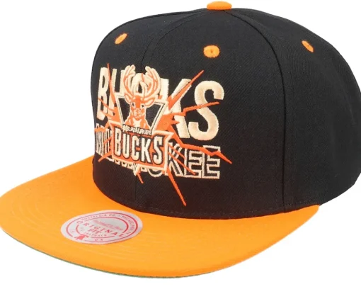 Best Mitchell & Ness Chicago Bulls Shattered /Orange Snapback - Black
