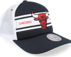Trucker-Mitchell & Ness Chicago Bulls Sideline /White A-frame Trucker - Black