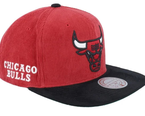 Snapback-Mitchell & Ness Chicago Bulls Sueduroy Cord Red/Black Snapback -
