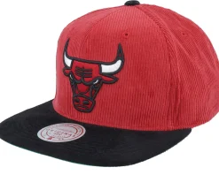 Snapback-Mitchell & Ness Chicago Bulls Sueduroy Cord Red/Black Snapback -