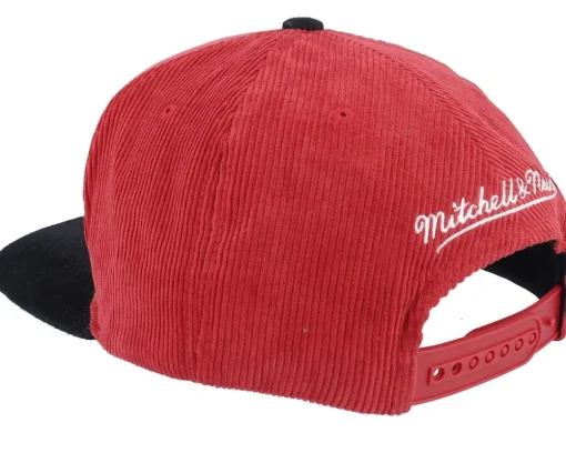 Snapback-Mitchell & Ness Chicago Bulls Sueduroy Cord Red/Black Snapback -