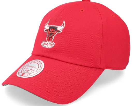 Dad Cap-Mitchell & Ness Chicago Bulls Team Ground 2.0 Red Dad Cap -
