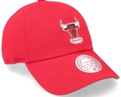 Dad Cap-Mitchell & Ness Chicago Bulls Team Ground 2.0 Red Dad Cap -