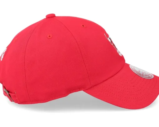 Dad Cap-Mitchell & Ness Chicago Bulls Team Ground 2.0 Red Dad Cap -