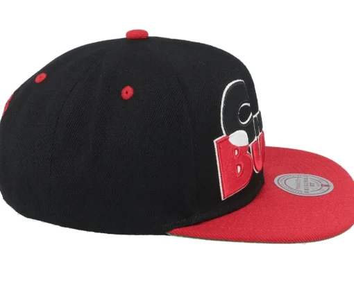 Snapback-Mitchell & Ness Chicago Bulls Text Stack Black/Red Snapback -