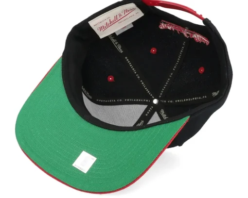 Snapback-Mitchell & Ness Chicago Bulls Text Stack Black/Red Snapback -