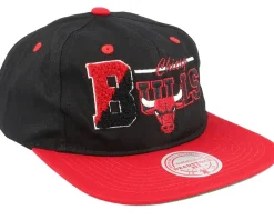 Snapback-Mitchell & Ness Chicago Bulls Varsity Letter /Red Snapback - Black