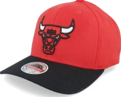 Adjustable-Mitchell & Ness Chicago Bulls Wool 2 Tone Stretch Red/Black Adjustable -