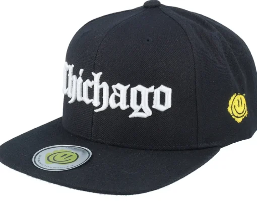 Snapback-Lucid Smile Chichago 3d Script Black Snapback -